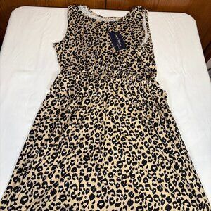 NWT Classic Fashion Sleeveless Animal Print Dress Women's 3XL Multicolor